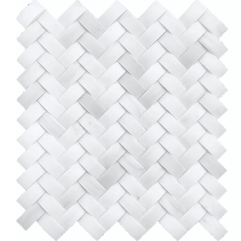 Sky White Honed Dome Mosaic